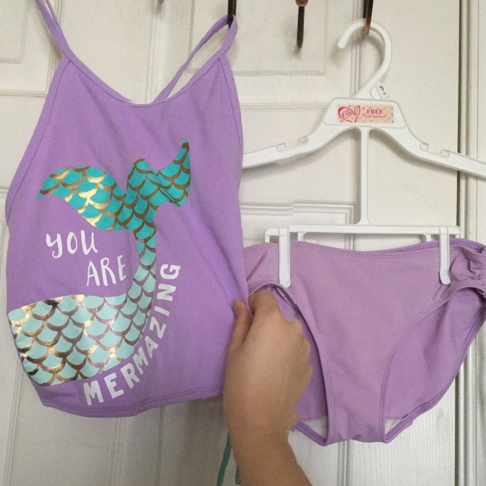 Girls size 10/12 Two piece bathing suit- Mermaid